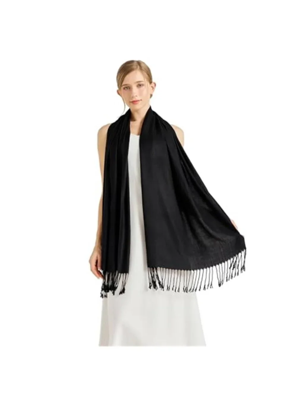 Soft Silky Pashmina Shawl Wraps Solid Colors Scarf for Wedding Evening Dresses